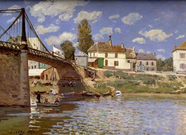 Alfred Sisley Bridge at Villeneuve-la-Garenne oil painting image